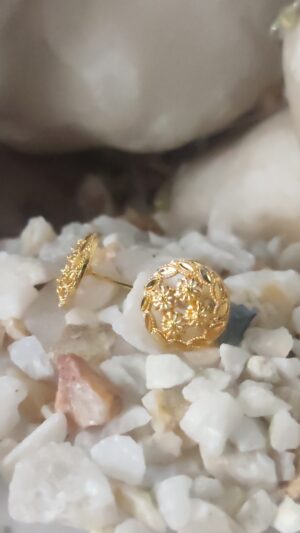 Elegant Gold-Plated Floral Stud Earrings – Lightweight & Hypoallergenic