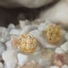 Elegant Gold-Plated Floral Stud Earrings – Lightweight & Hypoallergenic