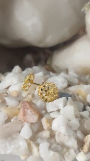 Delicate Gold-Plated Blossom Stud Earrings – Handcrafted Floral Beauty