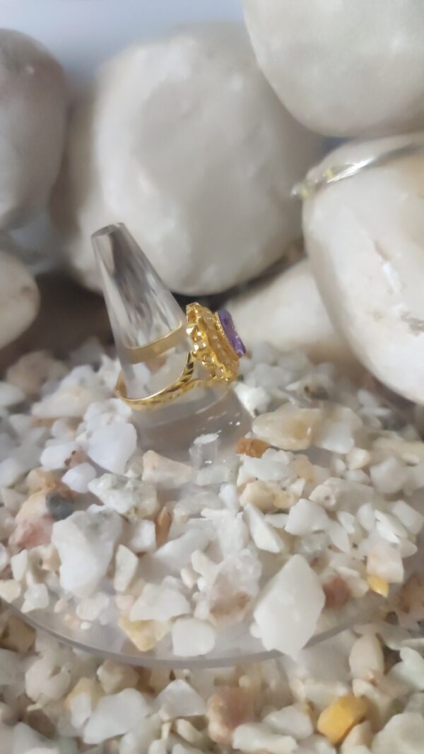 Elegant Geometric Gold-Plated Ring for Women – Traditional Square Design