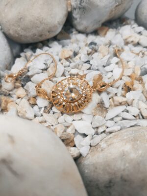 Gold-Plated Floral Pendant Necklace – Traditional Ethnic Jewelry for Women