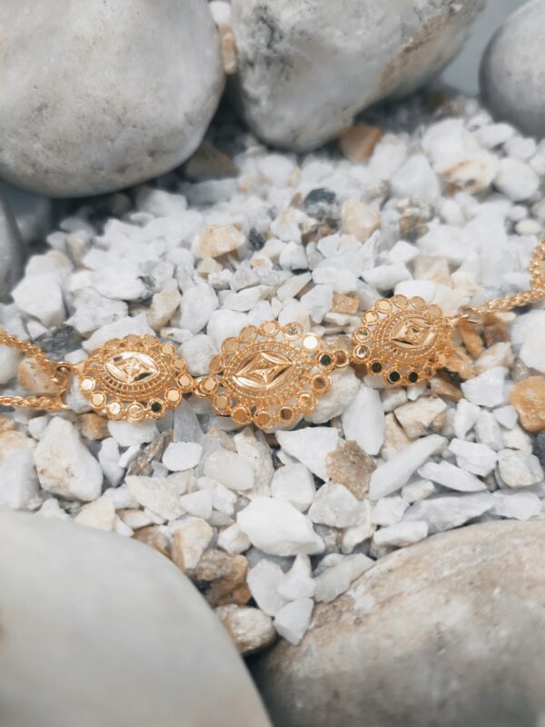 Stunning Gold-Plated Designer Bracelet with Intricate Detailing – Luxury Ethnic Statement Jewelry